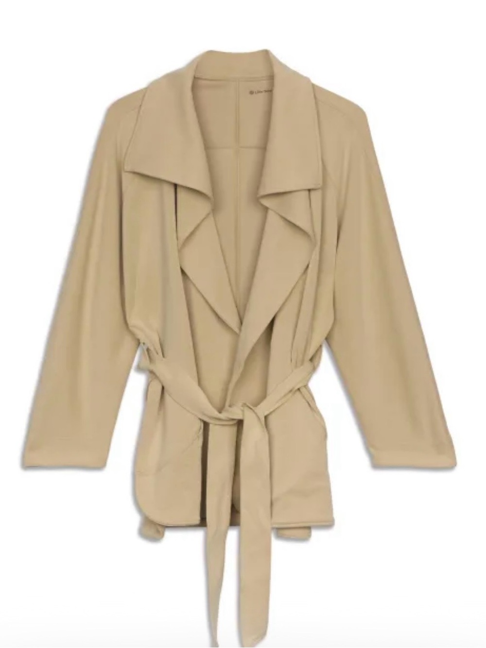 Lululemon softstreme Cream /khaki Belted Wrap Trench Coat XS/S NWT - Picture 9 of 9